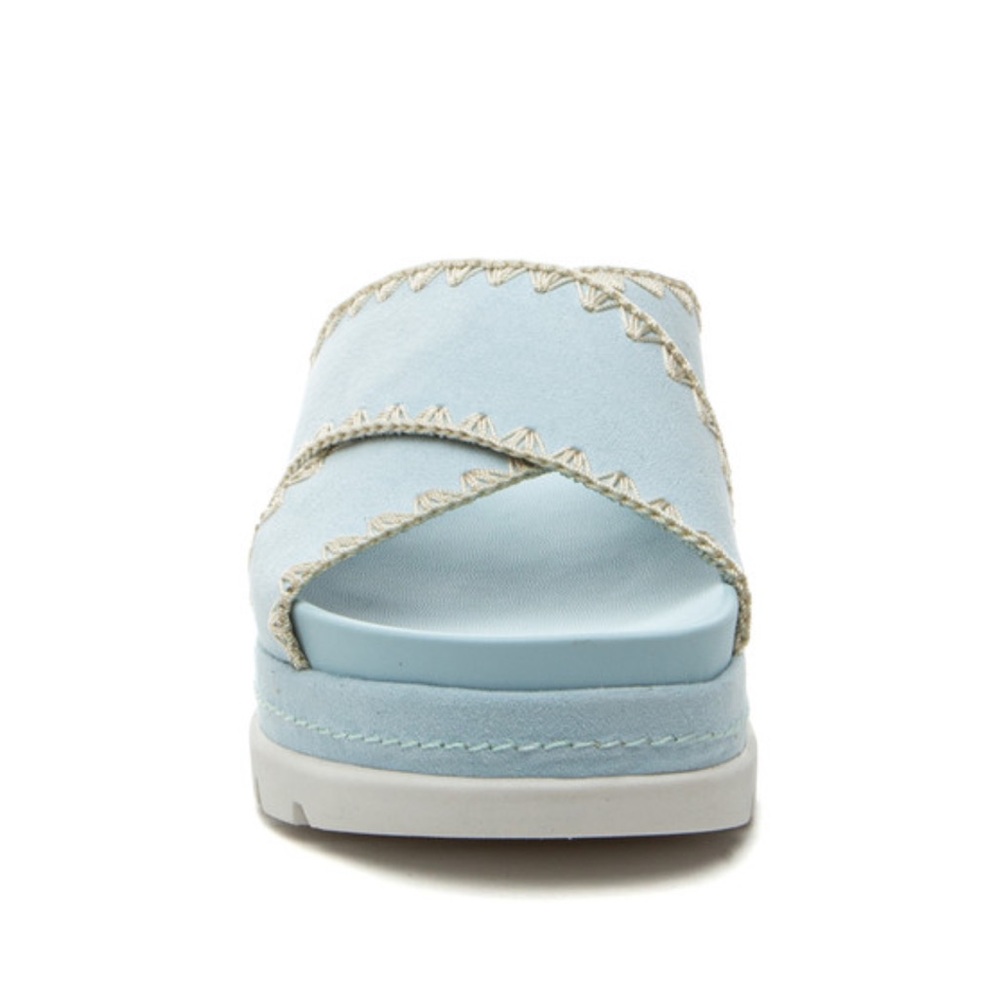 NWT J/SLIDES BAE Light Blue Faux Suede Sandal - Picture 4 of 14